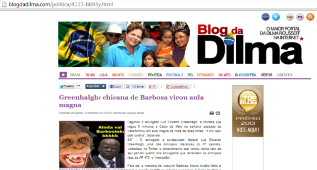 Blog da Dilma, macaco, Reinaldo