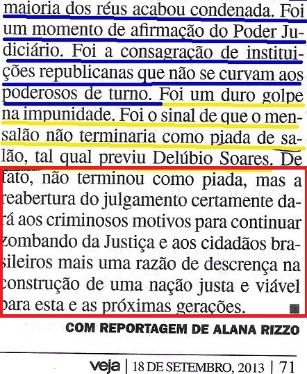 Veja, 18set13, MENSALÃO, A MAIORIA DOS REUS