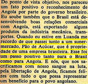 Fidel gosta de multinacional brasileira em angola