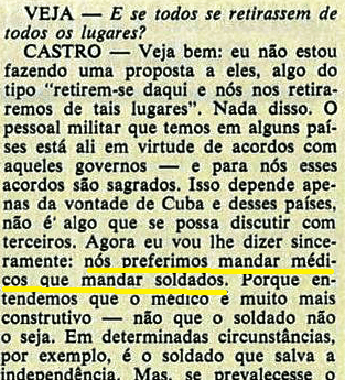 fidel, PREFERIMOS MANDAR MÉDICOS