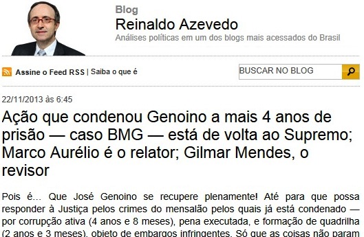 GENOÍNO, bmg, jf, stf, reinaldo azevedo