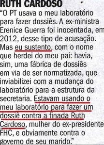 o  livro bomba romeu,  veja 11dez13  ruth cardoso