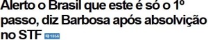 Min. BARBOSA ALERTA, MENSALÃO