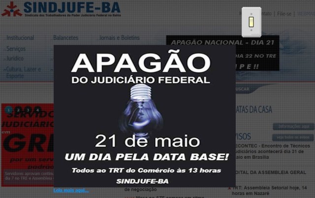 Apagão do judiciário, sindjufeba