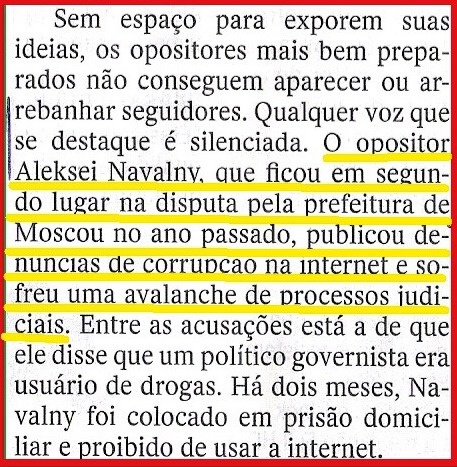 APAGÃO MORAL NA RÚSSIA, PUTIN