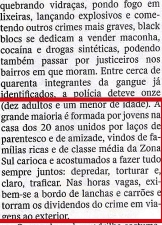 blak bloc, tráfico, Veja, 05nov14, 2