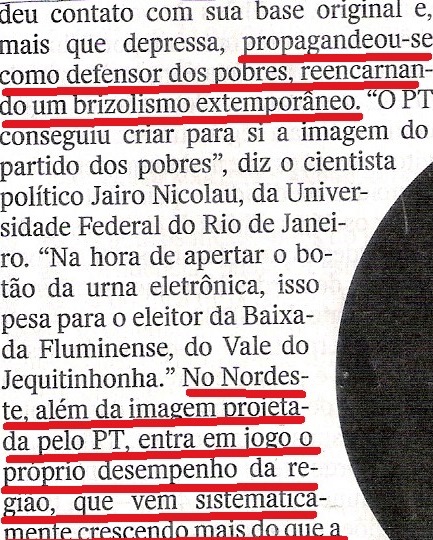 Veja, EXPLICAÇÃO PARA O VOTO PETISTA  2