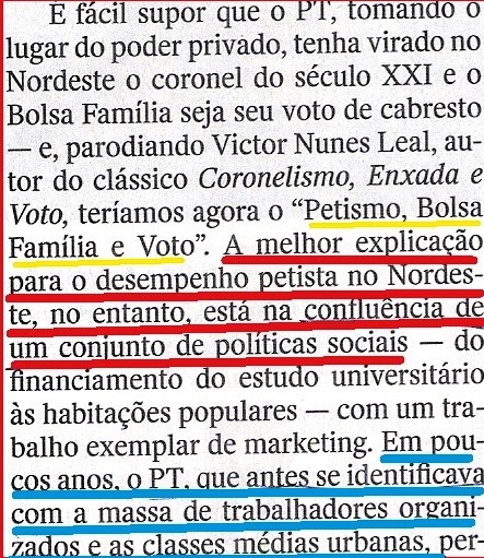 Veja, EXPLICAÇÃO PARA O VOTO PETISTA