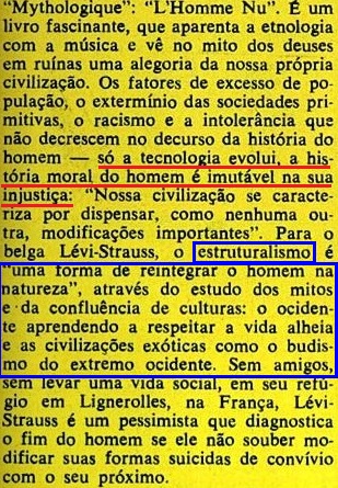 ESTRUTURALISMO, LEVY-STRAUS, veja, 19jan1972