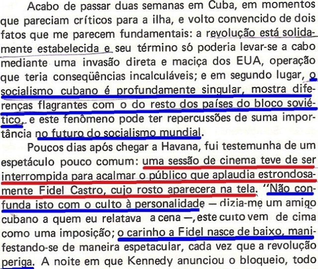Vargas Llosa, CONRA VENTO E MARÉ, fl. 29, fidel, Cuba