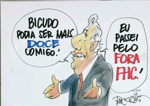 JANAÍNA PASCOAL E HÉLIO BICUDO, RODA VIVA, 7, charge fhc