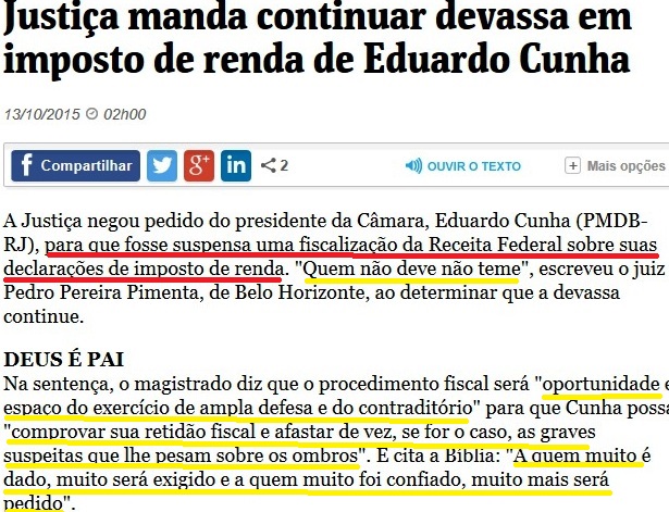 JUIZ NEGA PEDIDO DE EDUARDO CUNHA