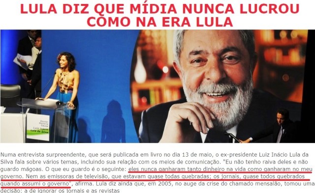 247, LULA DIZ QUE BANQUEIROS NUNCA GANHARAM TANTO...