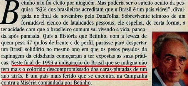 betinho, 2, Veja dez 1993