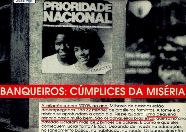 cut, 1 banqueiros sócios da miséria, Veja 01 set 1993