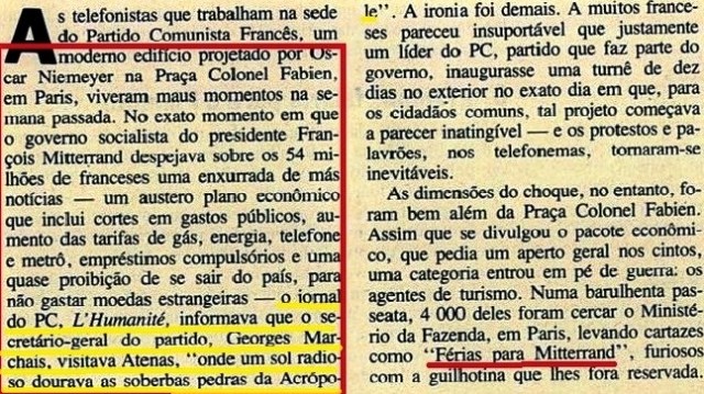 França, PC, férias para miterrand, VEJA, abr 1983