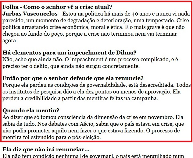 JARBAS VASCONCELOS, folha, 26out15