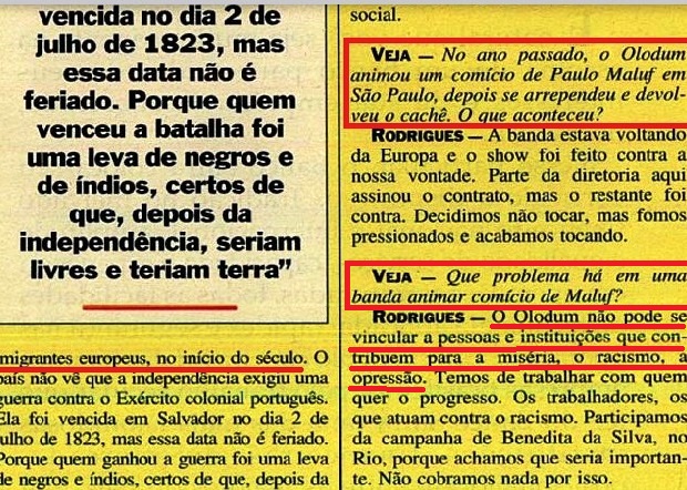 JOÃO JORGE 19, OLUDUM, AMARELAS, VEJA MAIO1993