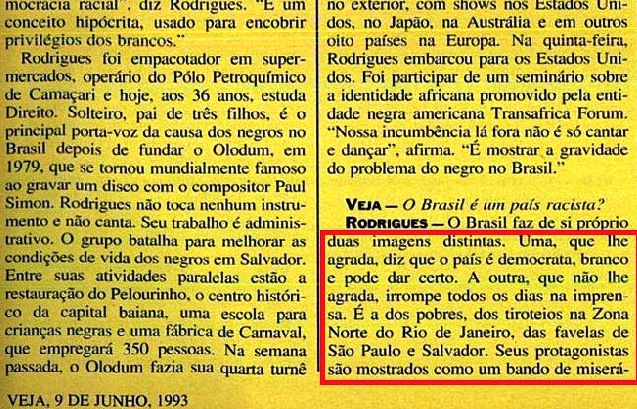 JOÃO JORGE, OLUDUM, AMARELAS 3, VEJA MAIO1993