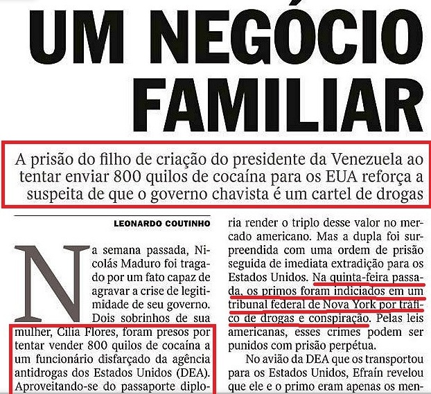 VENEZUELA, UM NEGÓCIO FAMILIAR 1, VEJA 18NOV15