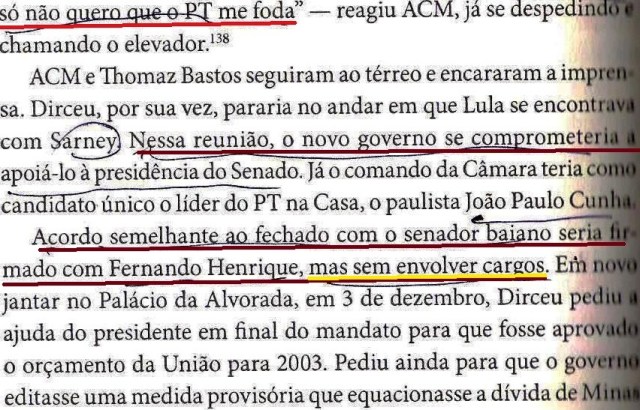 DIRCEU, A BIOGRAFIA, fl. 184, ACM, só não quero que o pt me foda