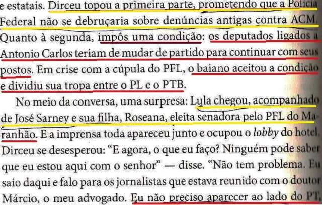 DIRCEU, A BIOGRAFIA, fl. 184, dirceu, acm, sarney, m t bastos, roseana...