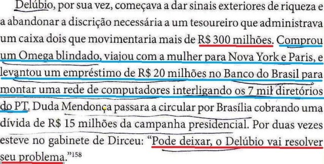 dirceu, a biografia, fl. 202, DELÚBIO com SINAIS EXTERIORES DE RIQUEZA