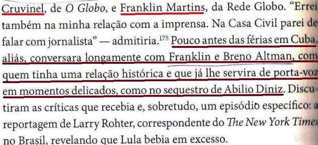 Dirceu, a biografia, Tereza Cruvinel, Franklin martns, fls. 216