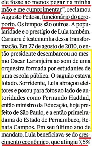 LULA EM CARUAARU, O OCASO 3, crescimento econômico, Veja, 20jul16